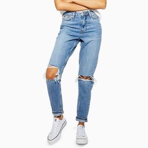 TopShop knee slit Mom Jean